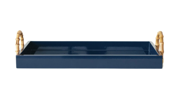 Lacquered Tray w/ Bamboo Handles