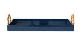 Lacquered Tray w/ Bamboo Handles
