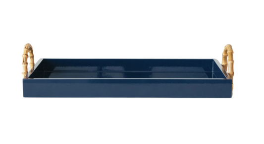 Lacquered Tray w/ Bamboo Handles