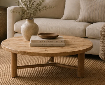 Round Coffee Table - Weathered Natural