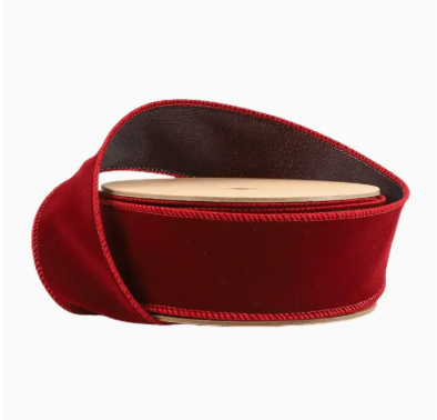 1.5" Wired Velvet Ribbon - Bordeaux