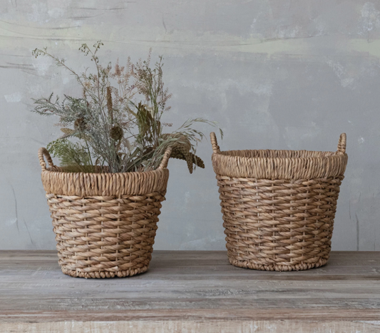 Water Hyacinth Basket with Handles - Large