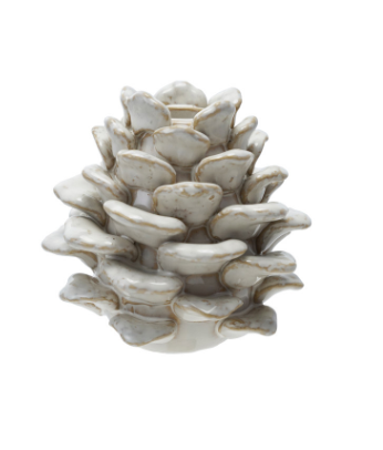 Stoneware Pinecone Taper Holder