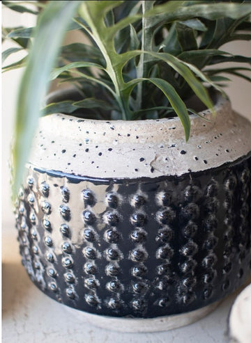 Blue Knobby Ceramic Pot - Large