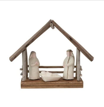 Driftwood Nativity with Wood Base