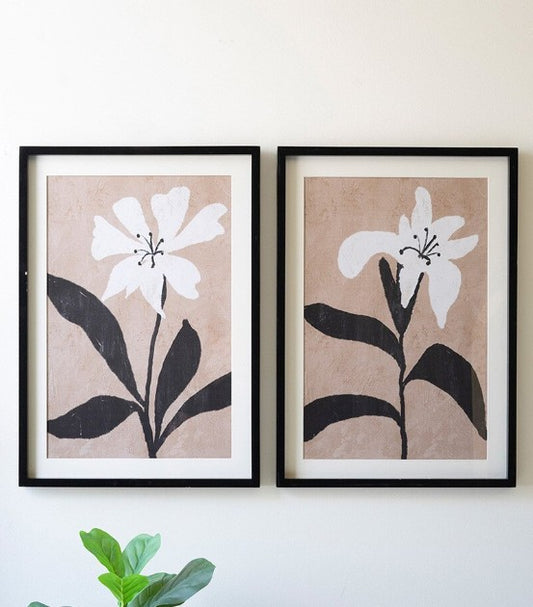 Flower Prints Under Glass - S/2