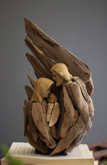 Driftwood Mary, Joseph and Jesus with Wind