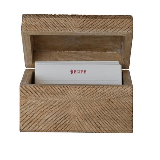 Mango Wood Recipe Box