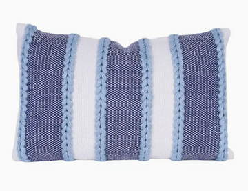 Cindy Striped Outdoor Pillow - Navy
