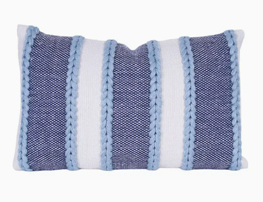 Cindy Striped Outdoor Pillow - Navy