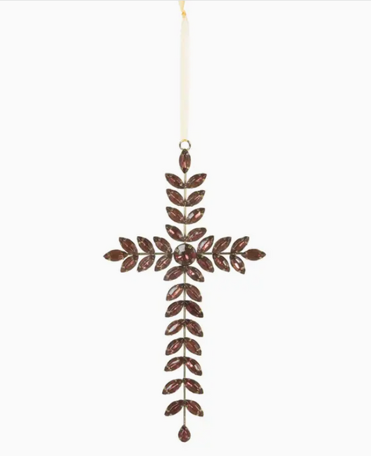 Amethyst Gem Cross Ornament