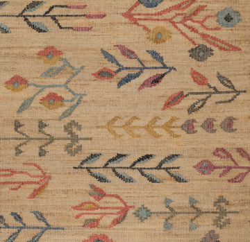Folk Floral Kilim Handwoven 5x8 Jute Rug