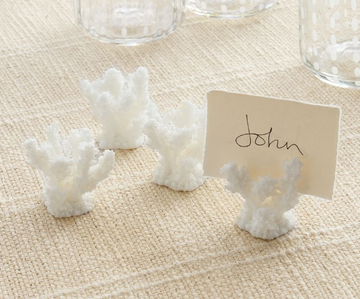 White Coral Place Card Holders