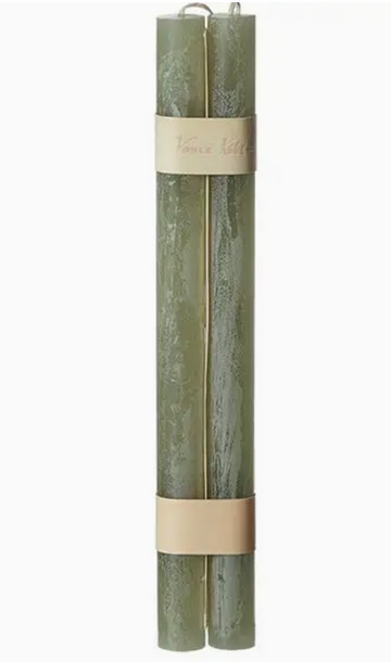 S/2 Timber Taper Candles - Sage