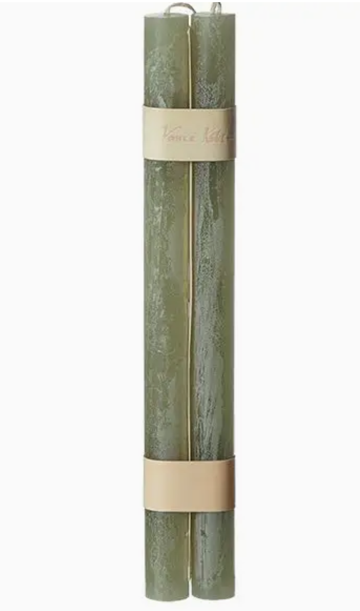 S/2 Timber Taper Candles - Sage