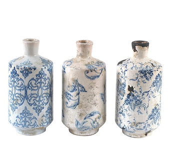 Terracotta Blue Pattern Vase