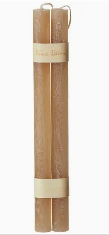 S/2 Timber Taper Candles - Champagne