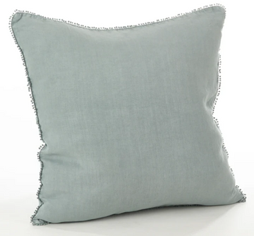 Pompom Design Pillow - Blue/Grey