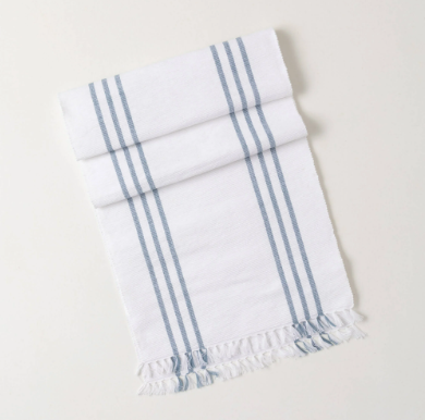 Blue & White Strip Table Runner