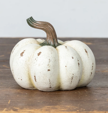 4.75" Cream Resin Pumpkin