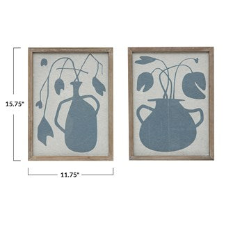 Abstract Blue Flowers in Vase