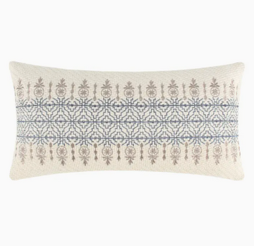 Aliza Blue Stripe Pillow 12" x 24"