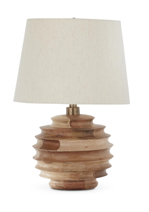 Mango Ribbed Round Lamp w/Shade