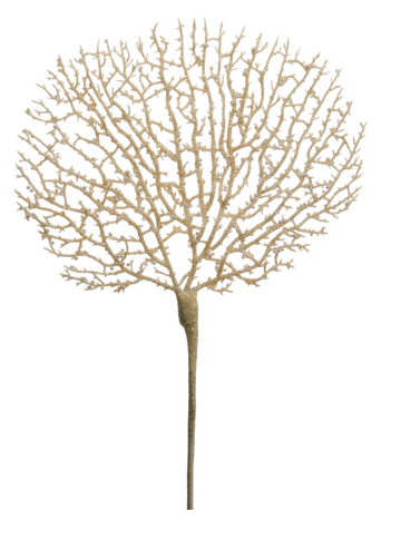 22" Ivory Glittered Coral Pick