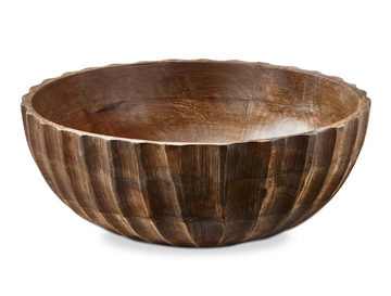 Fluted Wood Bowl - Large