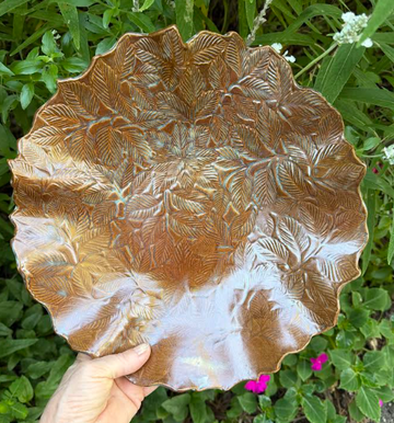 Local Pottery Ruffle Bowl - Fall Foliage