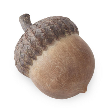 Whitewashed Brown Resin Woodgrain Acorn - Large