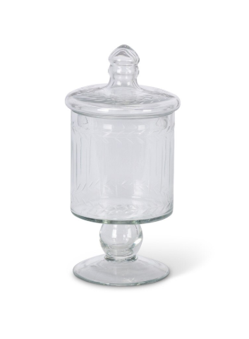 Clear Glass Decorative Jar 8.83"H
