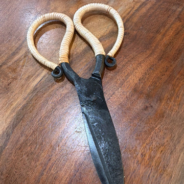 Cane Wrapped Forged Iron Scissors