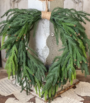24" Norfolk Cascade Hanging Wreath