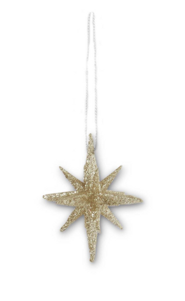 Champagne Glitter Star Ornament
