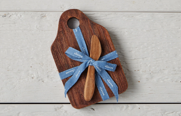Mini Dutch Appetizer Board, Natural, Denim Ribbon