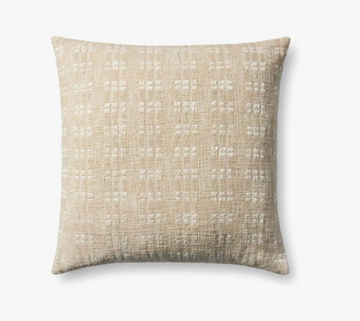 Alice 22" Down Filled Beige Pillow