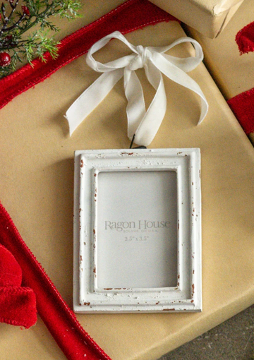 White Rectangle Frame Ornament