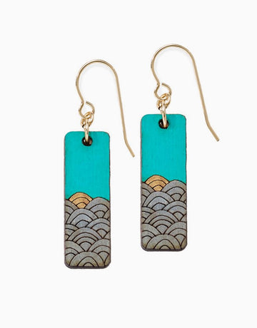 Wave Wooden Earrings