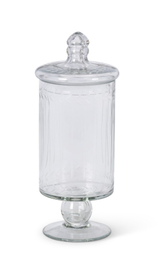 Clear Glass Decorative Jar 10.6"H