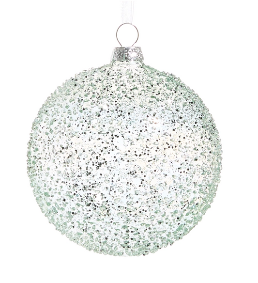 4" Blue Textured Ball Ornament