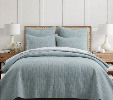 Pick-Stitch Artisan Quilt Set - Chambray Full/Queen