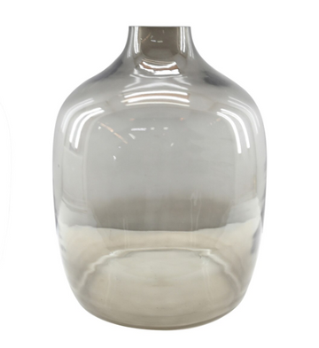 Caspian 11.75" Glass Vase, Cloud Grey