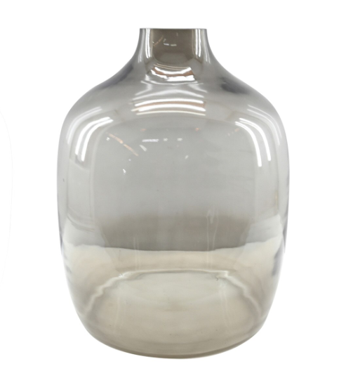 Caspian 11.75" Glass Vase, Cloud Grey