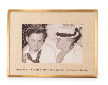Brass 4x6" Linen Frame - The Goal is To Laugh