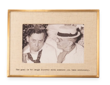 Brass 4x6" Linen Frame - The Goal is To Laugh