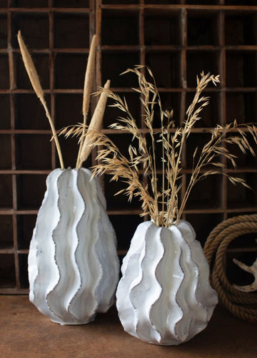 Ceramic Ruffle Vase - Small