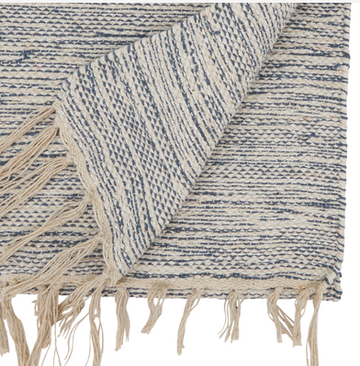 Handloom Blue/Cream Table Runner