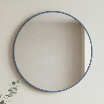 Round 30" Metal Mirror - Blue