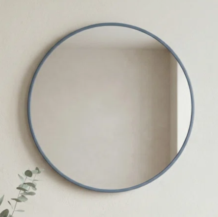 Round 30" Metal Mirror - Blue